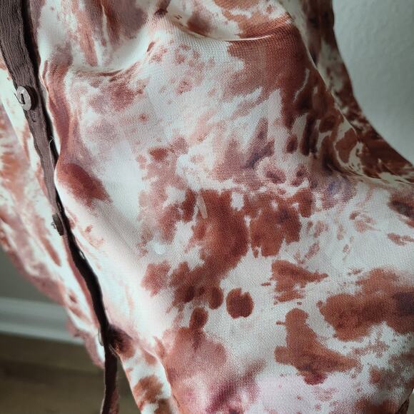 Y2K Babydoll Milkmaid Lace Cottagecore Top Dress LARGE Semi Sheer Retro Button U - Picture 6 of 11